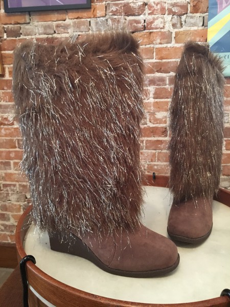 shaggy slipper boots